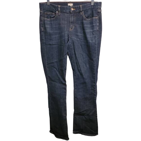 J.CREW Stretch Dark Wash High Rise Jeans Boot Cut Size 31R - Picture 1 of 8
